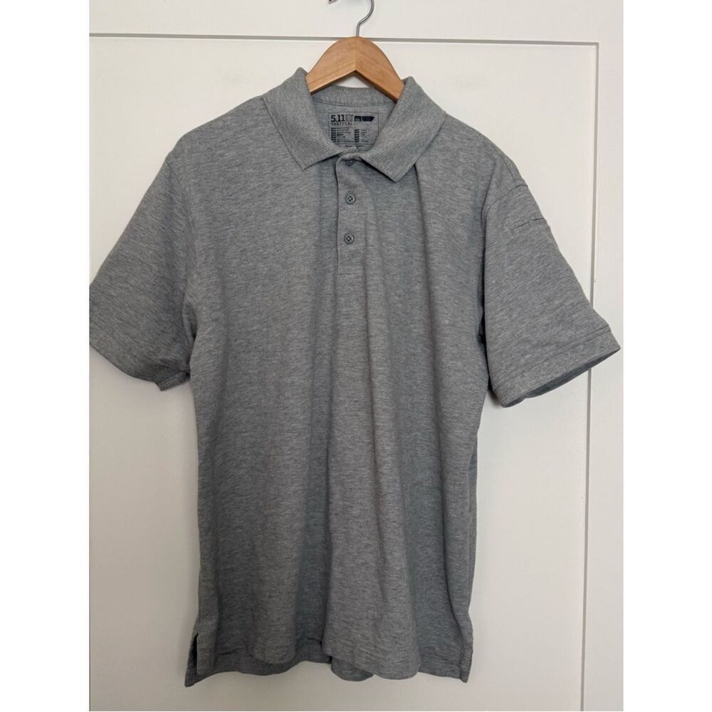 5.11 Tactical Polo Shirt Mens Sz L Gray Short Sleeve 100% Cotton Casual Utility